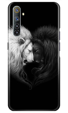 Dark White Lion Mobile Back Case for Realme 6i  (Design - 140)