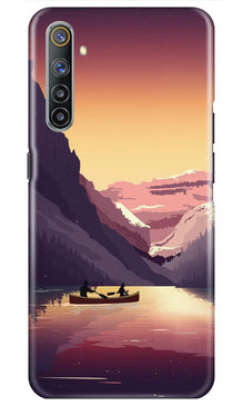 Mountains Boat Mobile Back Case for Realme 6i (Design - 181)