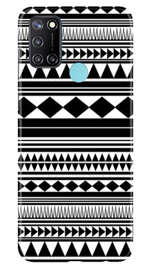 Black white Pattern Mobile Back Case for Realme C17 (Design - 5)