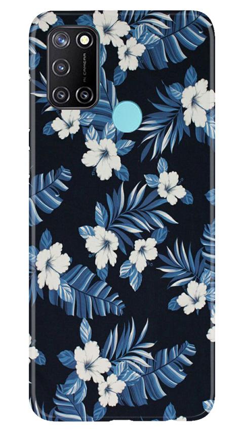 White flowers Blue Background2 Case for Realme 7i