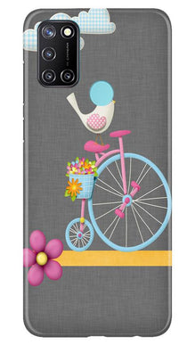 Sparron with cycle Mobile Back Case for Realme 7i (Design - 34)