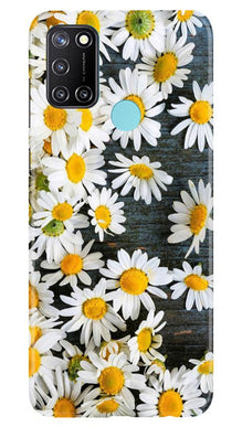 White flowers2 Mobile Back Case for Realme 7i (Design - 62)