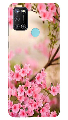 Pink flowers Mobile Back Case for Realme 7i (Design - 69)