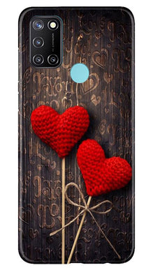 Red Hearts Mobile Back Case for Realme 7i (Design - 80)