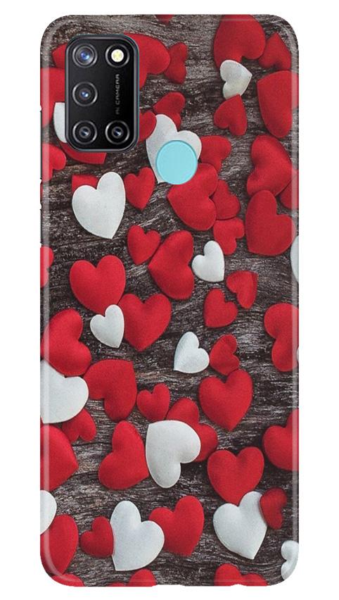 Red White Hearts Case for Realme 7i(Design - 105)