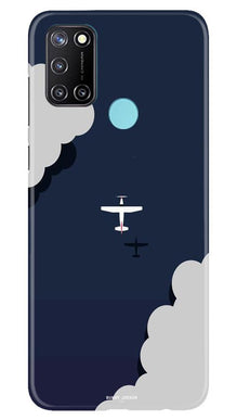 Clouds Plane Mobile Back Case for Realme 7i (Design - 196)