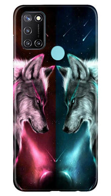 Wolf fight Mobile Back Case for Realme C17 (Design - 221)