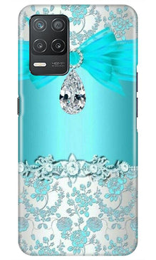 Shinny Blue Background Mobile Back Case for Realme 8 5G (Design - 32)