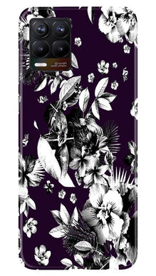 white flowers Mobile Back Case for Realme 8 (Design - 7)