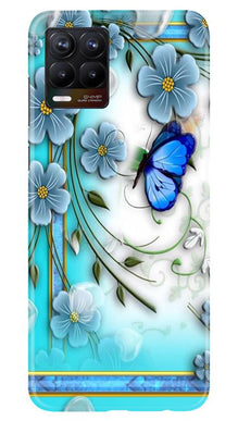 Blue Butterfly Mobile Back Case for Realme 8 (Design - 21)