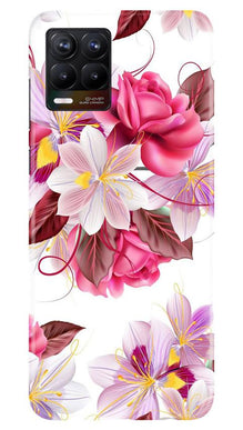 Beautiful flowers Mobile Back Case for Realme 8 (Design - 23)