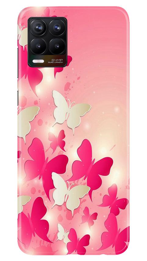 White Pick Butterflies Case for Realme 8