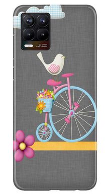 Sparron with cycle Mobile Back Case for Realme 8 (Design - 34)