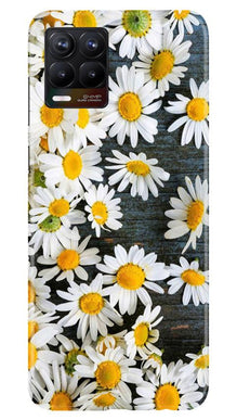 White flowers2 Mobile Back Case for Realme 8 Pro (Design - 62)