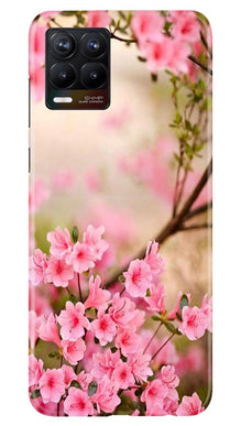 Pink flowers Mobile Back Case for Realme 8 (Design - 69)