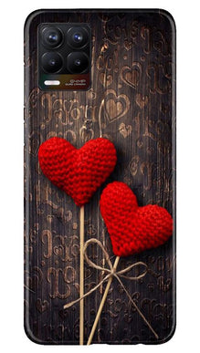 Red Hearts Mobile Back Case for Realme 8 (Design - 80)