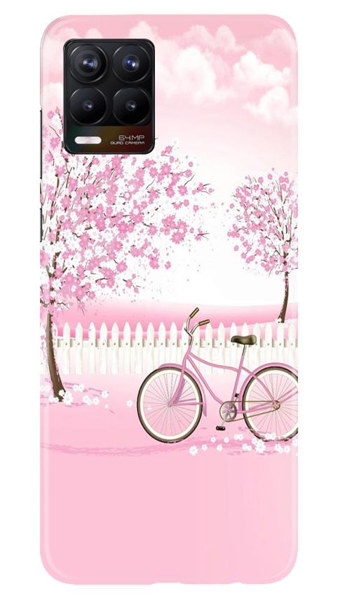 Pink Flowers Cycle Case for Realme 8(Design - 102)