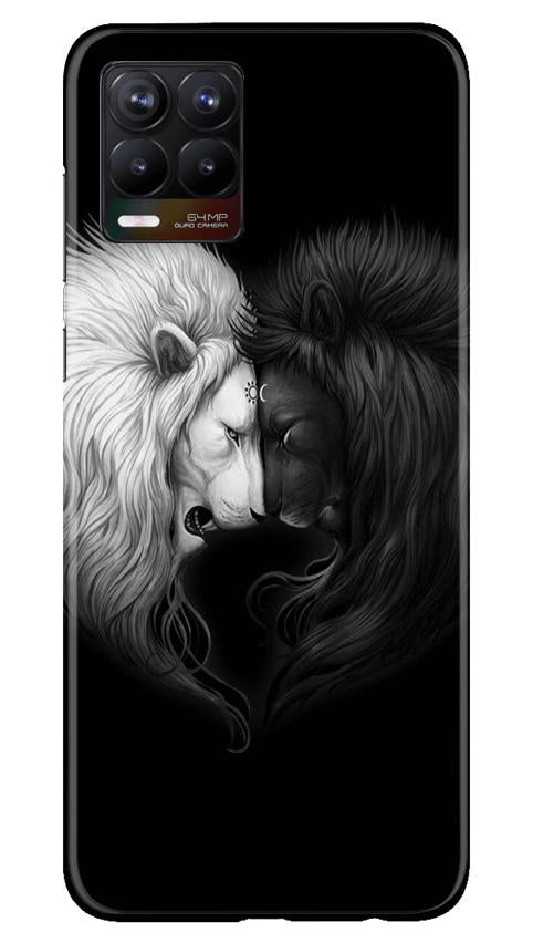 Dark White Lion Case for Realme 8(Design - 140)