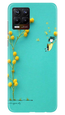 Flowers Girl Mobile Back Case for Realme 8 (Design - 216)