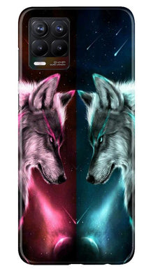 Wolf fight Mobile Back Case for Realme 8 (Design - 221)