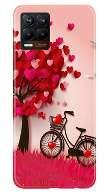 Red Heart Cycle Mobile Back Case for Realme 8 Pro (Design - 222)