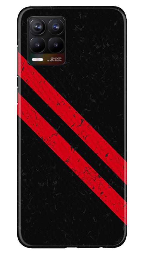 Black Red Pattern Mobile Back Case for Realme 8 Pro (Design - 373)