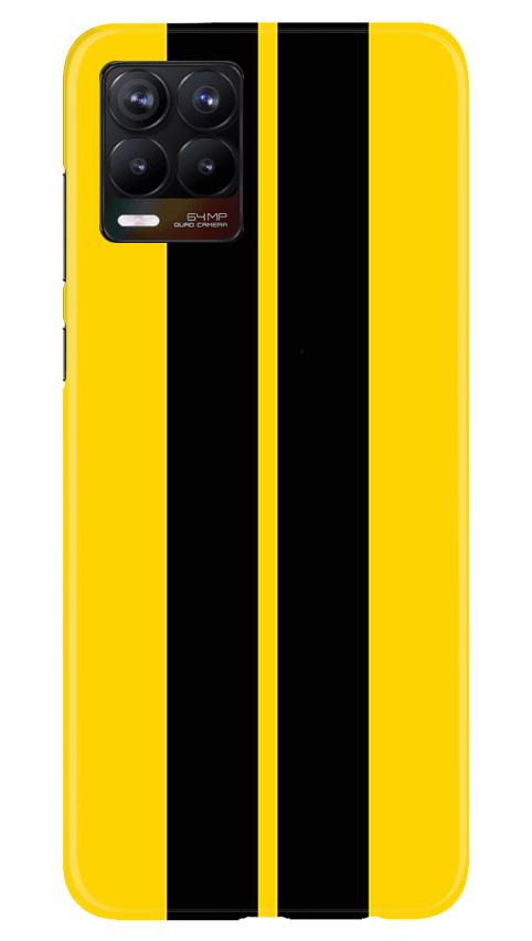 Black Yellow Pattern Mobile Back Case for Realme 8 Pro (Design - 377)