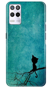 Moon cat Mobile Back Case for Realme 9 5G (Design - 70)