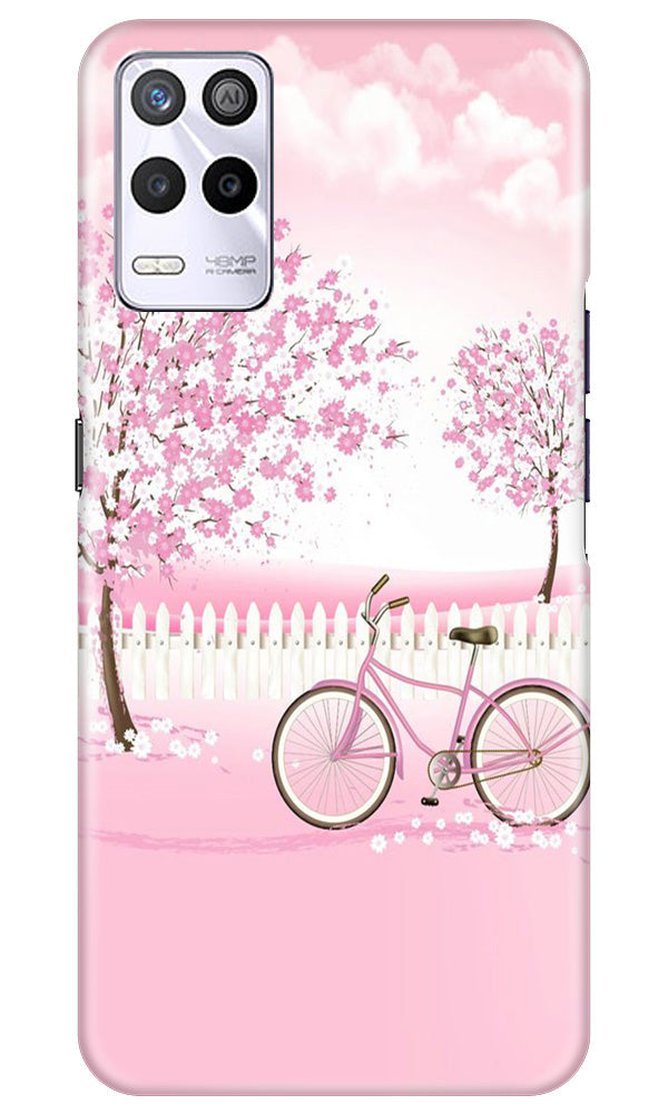 Pink Flowers Cycle Case for Realme 9 5G(Design - 102)