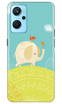 Elephant Painting Mobile Back Case for Realme 9i (Design - 46)