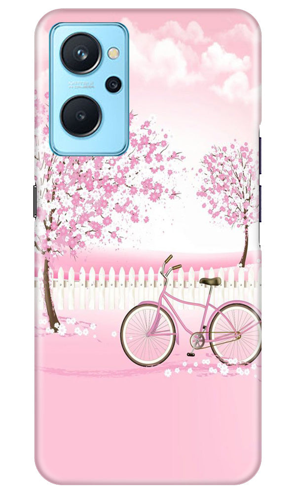 Pink Flowers Cycle Case for Realme 9i(Design - 102)