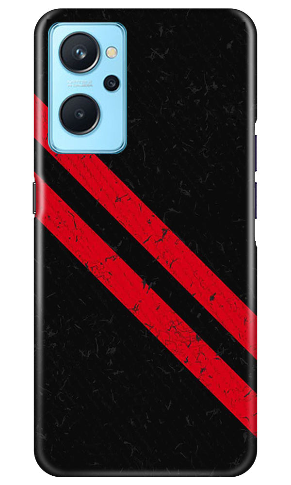 Black Red Pattern Mobile Back Case for Realme 9i (Design - 332)