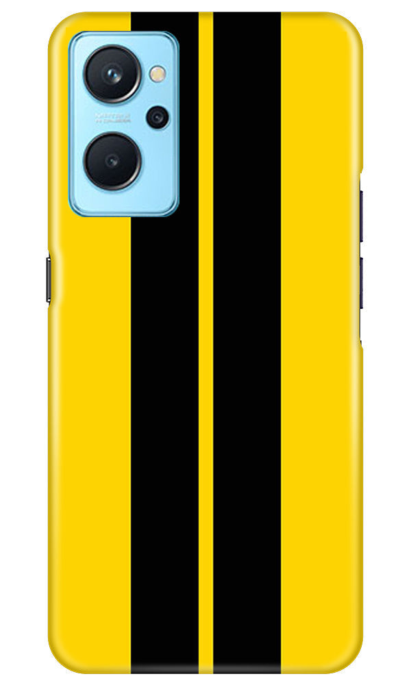 Black Yellow Pattern Mobile Back Case for Realme 9i (Design - 336)