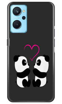 Panda Love Mobile Back Case for Realme 9i (Design - 355)