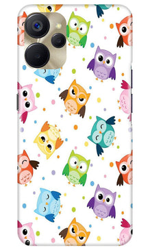 Owl Baground Pattern shore Mobile Back Case for Realme 9i 5G (Design - 13)