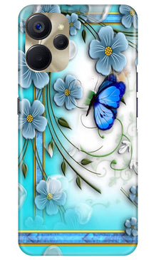 Blue Butterfly Mobile Back Case for Realme 9i 5G (Design - 21)