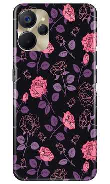 Rose Black Background Mobile Back Case for Realme 9i 5G (Design - 27)