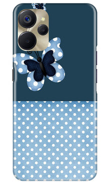 White dots Butterfly Mobile Back Case for Realme 9i 5G (Design - 31)