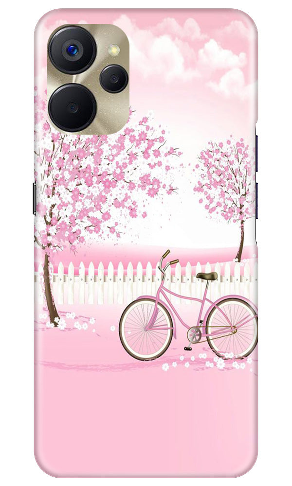 Pink Flowers Cycle Case for Realme 9i 5G(Design - 102)