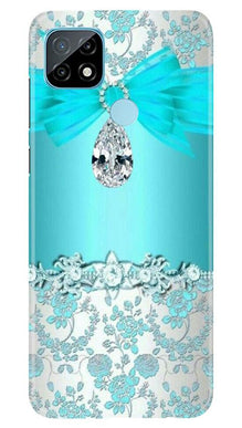 Shinny Blue Background Mobile Back Case for Realme C12 (Design - 32)