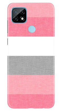 Pink white pattern Mobile Back Case for Realme C12 (Design - 55)