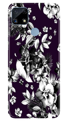 white flowers Mobile Back Case for Realme C25S (Design - 7)