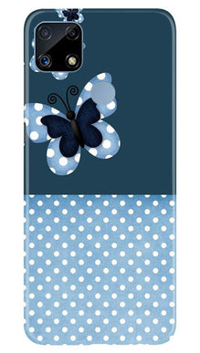 White dots Butterfly Mobile Back Case for Realme C25S (Design - 31)