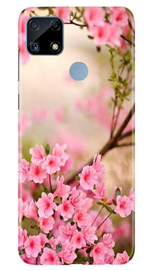 Pink flowers Mobile Back Case for Realme C25S (Design - 69)