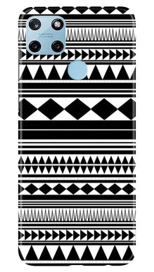 Black white Pattern Mobile Back Case for Realme C25Y (Design - 5)