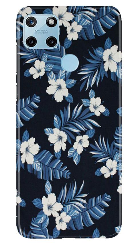 White flowers Blue Background2 Case for Realme C21Y