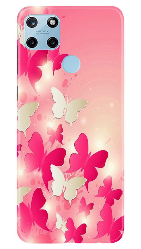 White Pick Butterflies Case for Realme C25Y