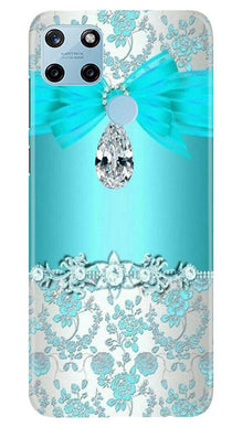 Shinny Blue Background Mobile Back Case for Realme C25Y (Design - 32)