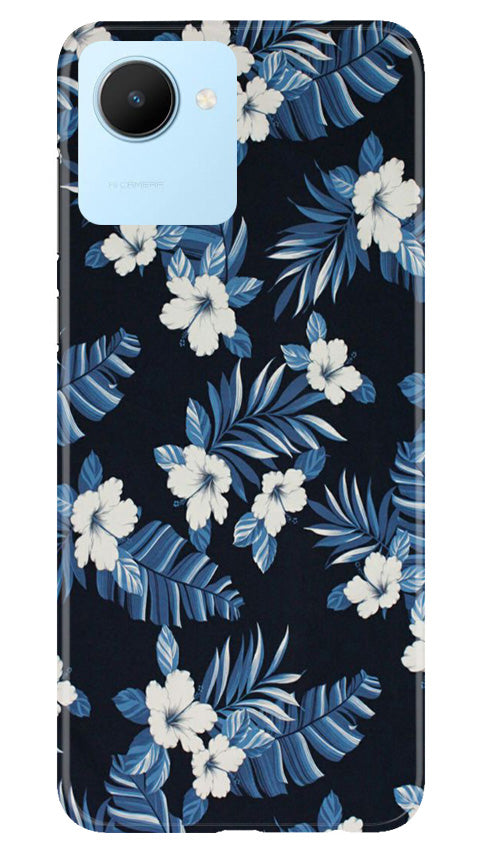 White flowers Blue Background2 Case for Realme C30