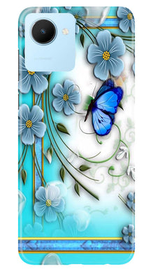 Blue Butterfly Mobile Back Case for Realme C30 (Design - 21)